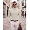 image:imageCOOFANDY Mens Turtleneck Sweaters Slim Fit Casual Dress Knitted Turtle NeckWhite