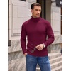 image:imageCOOFANDY Mens Turtleneck Sweaters Slim Fit Casual Dress Knitted Turtle NeckWine Red