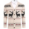 image:imageCOOFANDY Mens Ugly Christmas Sweater Knitted Christmas Cardigan SweaterBeigechristmas Reindeer