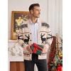 image:imageCOOFANDY Mens Ugly Christmas Sweater Knitted Christmas Cardigan SweaterBeigechristmas Reindeer