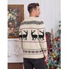 image:imageCOOFANDY Mens Ugly Christmas Sweater Knitted Christmas Cardigan SweaterBeigechristmas Reindeer