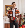 image:imageCOOFANDY Mens Ugly Christmas Sweater Knitted Christmas Cardigan SweaterBlack Halloween Pumpkins