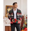 image:imageCOOFANDY Mens Ugly Christmas Sweater Knitted Christmas Cardigan SweaterBlack and Redreindeesanta