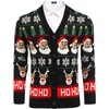 image:imageCOOFANDY Mens Ugly Christmas Sweater Knitted Christmas Cardigan SweaterBlack and Redreindeesanta