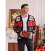 image:imageCOOFANDY Mens Ugly Christmas Sweater Knitted Christmas Cardigan SweaterBlackreindeersantacane
