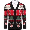 image:imageCOOFANDY Mens Ugly Christmas Sweater Knitted Christmas Cardigan SweaterBlackreindeersantacane