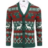 image:imageCOOFANDY Mens Ugly Christmas Sweater Knitted Christmas Cardigan SweaterChristmas Green and Red