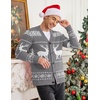 image:imageCOOFANDY Mens Ugly Christmas Sweater Knitted Christmas Cardigan SweaterDark Greychristmas Reindeer