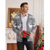 image:imageCOOFANDY Mens Ugly Christmas Sweater Knitted Christmas Cardigan SweaterDark Greychristmas Reindeer