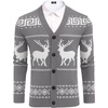 image:imageCOOFANDY Mens Ugly Christmas Sweater Knitted Christmas Cardigan SweaterDark Greychristmas Reindeer