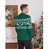 image:imageCOOFANDY Mens Ugly Christmas Sweater Knitted Christmas Cardigan SweaterGreen Reindeersnowflake