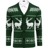 image:imageCOOFANDY Mens Ugly Christmas Sweater Knitted Christmas Cardigan SweaterGreenchristmas Reindeer