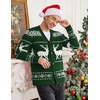 image:imageCOOFANDY Mens Ugly Christmas Sweater Knitted Christmas Cardigan SweaterGreenchristmas Reindeer