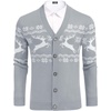 image:imageCOOFANDY Mens Ugly Christmas Sweater Knitted Christmas Cardigan SweaterLight Grey Reindeersnowflake