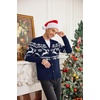 image:imageCOOFANDY Mens Ugly Christmas Sweater Knitted Christmas Cardigan SweaterNavy Blue Reindeersnowflake
