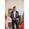 image:imageCOOFANDY Mens Ugly Christmas Sweater Knitted Christmas Cardigan SweaterNavy Blue Reindeersnowflake