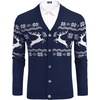 image:imageCOOFANDY Mens Ugly Christmas Sweater Knitted Christmas Cardigan SweaterNavy Blue Reindeersnowflake