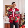 image:imageCOOFANDY Mens Ugly Christmas Sweater Knitted Christmas Cardigan SweaterRed Green and White Reindeersnowflake