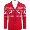 image:imageCOOFANDY Mens Ugly Christmas Sweater Knitted Christmas Cardigan SweaterRed Reindeersnowflake