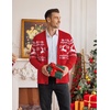 image:imageCOOFANDY Mens Ugly Christmas Sweater Knitted Christmas Cardigan SweaterRed Reindeersnowflake