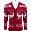 image:imageCOOFANDY Mens Ugly Christmas Sweater Knitted Christmas Cardigan SweaterRedchristmas Reindeer
