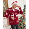 image:imageCOOFANDY Mens Ugly Christmas Sweater Knitted Christmas Cardigan SweaterRedchristmas Reindeer