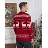 image:imageCOOFANDY Mens Ugly Christmas Sweater Knitted Christmas Cardigan SweaterRedchristmas Reindeer