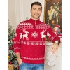 image:imageCOOFANDY Mens Ugly Christmas Sweater Quarter Zip Holiday Xmas Knit PulloverAsnowflake Reindeer Deep Red