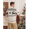 image:imageCOOFANDY Mens Ugly Christmas Sweater Quarter Zip Holiday Xmas Knit PulloverAsnowflake Reindeer Light Khaki