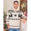 image:imageCOOFANDY Mens Ugly Christmas Sweater Quarter Zip Holiday Xmas Knit PulloverAsnowflake Reindeer Light Khaki