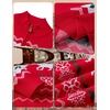 image:imageCOOFANDY Mens Ugly Christmas Sweater Quarter Zip Holiday Xmas Knit PulloverBsnowflake Deer Red