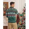 image:imageCOOFANDY Mens Ugly Christmas Sweater Quarter Zip Holiday Xmas Knit PulloverCchristmas Tree Deer Forest Green