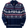 image:imageCOOFANDY Mens Ugly Christmas Sweater Quarter Zip Holiday Xmas Knit PulloverCchristmas Tree Deer Navy