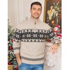 image:imageCOOFANDY Mens Ugly Christmas Sweater Quarter Zip Holiday Xmas Knit PulloverFair Isle Snowflake Khaki