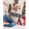 image:imageCOOFANDY Mens Ugly Christmas Sweater Quarter Zip Holiday Xmas Knit PulloverFair Isle Snowflake Khaki