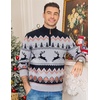 image:imageCOOFANDY Mens Ugly Christmas Sweater Quarter Zip Holiday Xmas Knit PulloverPolkadot Reindeer Black