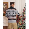 image:imageCOOFANDY Mens Ugly Christmas Sweater Quarter Zip Holiday Xmas Knit PulloverPolkadot Reindeer Black
