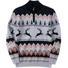 image:imageCOOFANDY Mens Ugly Christmas Sweater Quarter Zip Holiday Xmas Knit PulloverPolkadot Reindeer Black