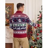 image:imageCOOFANDY Mens Ugly Christmas Sweater Quarter Zip Holiday Xmas Knit PulloverSanta Wow