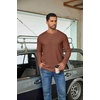 image:imageCOOFANDY Mens Waffle Henley Shirts Long Sleeve Pullover Shirt Casual Knit TShirt Lightweight Basic TeesTerracotta