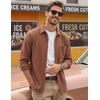 image:imageCOOFANDY Mens Waffle Shirt Jacket Casual Overshirt Long Sleeve Lightweight Textured Shacket with PocketBeige