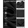 image:imageCOOFANDY Mens Waffle Shirt Jacket Casual Overshirt Long Sleeve Lightweight Textured Shacket with PocketBlack