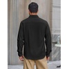 image:imageCOOFANDY Mens Waffle Shirt Jacket Casual Overshirt Long Sleeve Lightweight Textured Shacket with PocketBlack