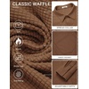 image:imageCOOFANDY Mens Waffle Shirt Jacket Casual Overshirt Long Sleeve Lightweight Textured Shacket with PocketBrown