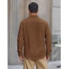 image:imageCOOFANDY Mens Waffle Shirt Jacket Casual Overshirt Long Sleeve Lightweight Textured Shacket with PocketBrown
