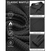 image:imageCOOFANDY Mens Waffle Shirt Jacket Casual Overshirt Long Sleeve Lightweight Textured Shacket with PocketCarbon Black