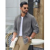image:imageCOOFANDY Mens Waffle Shirt Jacket Casual Overshirt Long Sleeve Lightweight Textured Shacket with PocketGray
