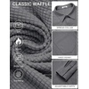 image:imageCOOFANDY Mens Waffle Shirt Jacket Casual Overshirt Long Sleeve Lightweight Textured Shacket with PocketGray
