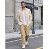 image:imageCOOFANDY Mens Waffle Shirt Jacket Casual Overshirt Long Sleeve Lightweight Textured Shacket with PocketLight Khaki