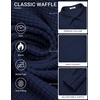 image:imageCOOFANDY Mens Waffle Shirt Jacket Casual Overshirt Long Sleeve Lightweight Textured Shacket with PocketNavy Blue